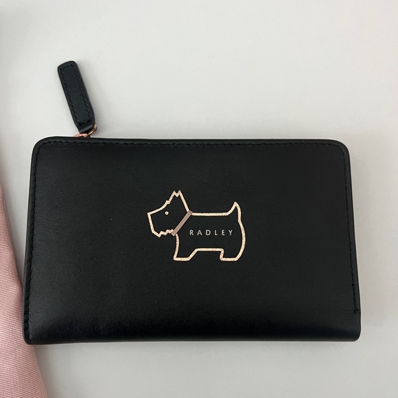 RADLEY LONDON Heritage Medium Bifold Black Wallet with Pink Dust Bag - Picture 3 of 9